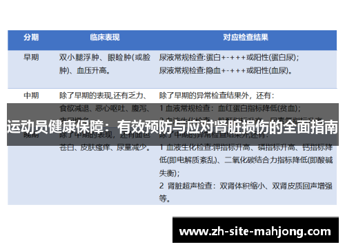 运动员健康保障:有效预防与应对肾脏损伤的全面指南 运动员健康保障:有效预防与应对肾脏损伤的全面指南